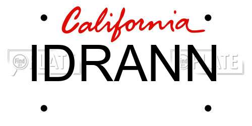 IDRANN California License Plate