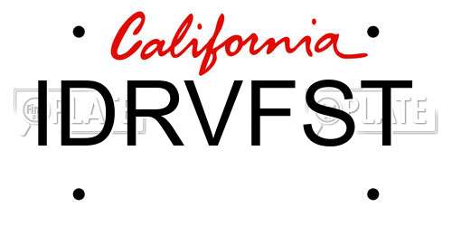 IDRVFST California License Plate
