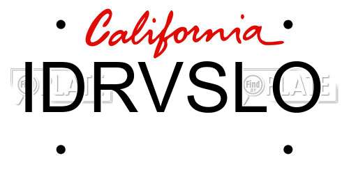 IDRVSLO California License Plate
