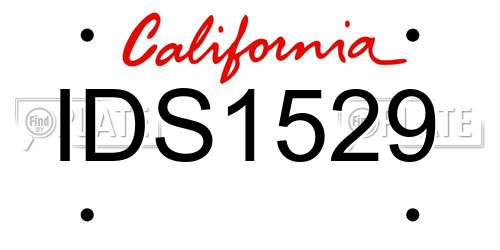 IDS1529 California License Plate