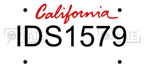 IDS1579 California License Plate