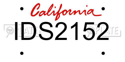 IDS2152 California License Plate