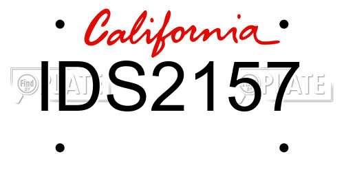 IDS2157 California License Plate