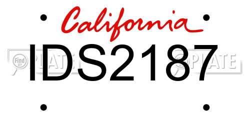 IDS2187 California License Plate