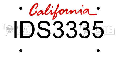 IDS3335 California License Plate