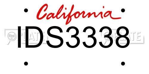 IDS3338 California License Plate