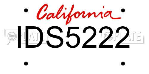IDS5222 California License Plate