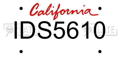 IDS5610 California License Plate