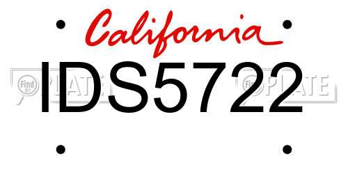 IDS5722 California License Plate
