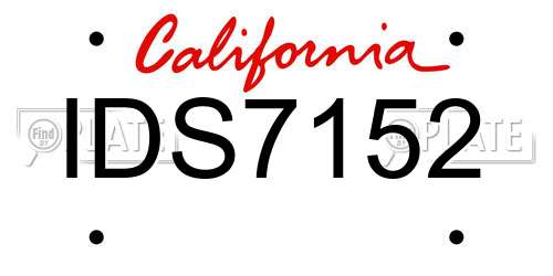 IDS7152 California License Plate