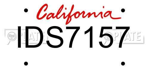 IDS7157 California License Plate