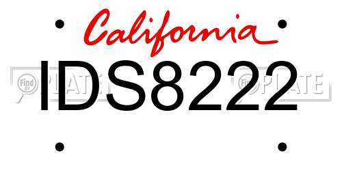IDS8222 California License Plate