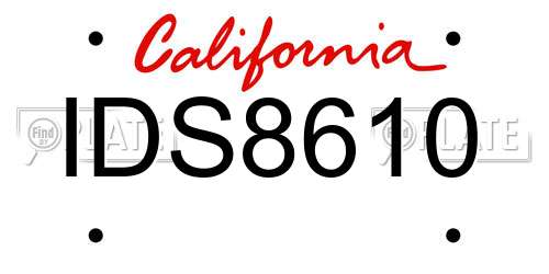 IDS8610 California License Plate