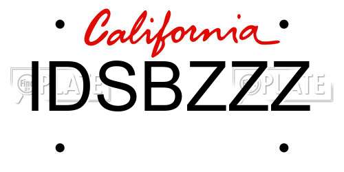 IDSBZZZ California License Plate