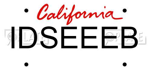 IDSEEEB California License Plate
