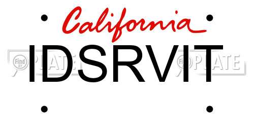 IDSRVIT California License Plate