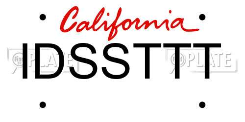 IDSSTTT California License Plate