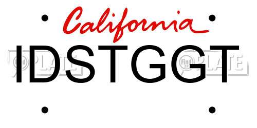 IDSTGGT California License Plate