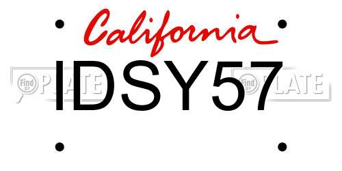 IDSY57 California License Plate