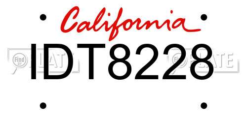 IDT8228 California License Plate
