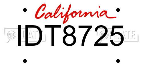 IDT8725 California License Plate