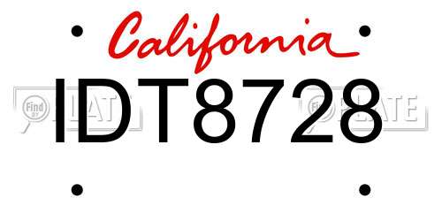 IDT8728 California License Plate