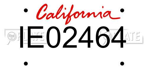 IE02464 California License Plate