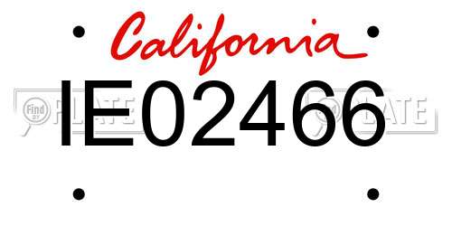 IE02466 California License Plate