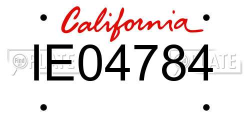 IE04784 California License Plate