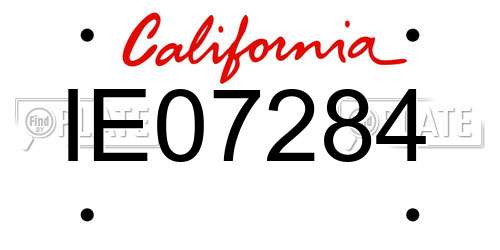 IE07284 California License Plate