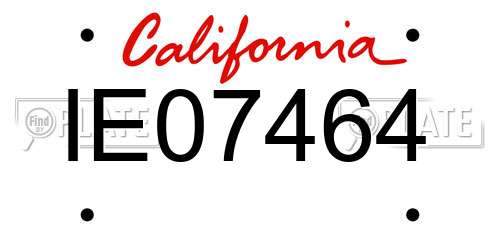 IE07464 California License Plate