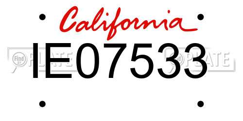 IE07533 California License Plate