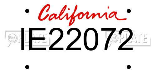 IE22072 California License Plate