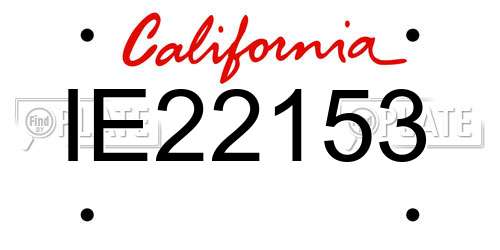 IE22153 California License Plate