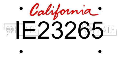 IE23265 California License Plate