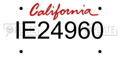 IE24960 California License Plate
