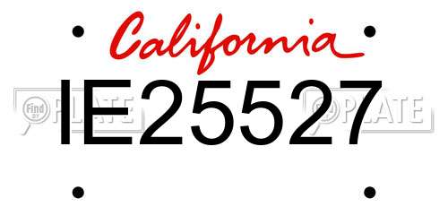 IE25527 California License Plate