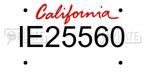 IE25560 California License Plate