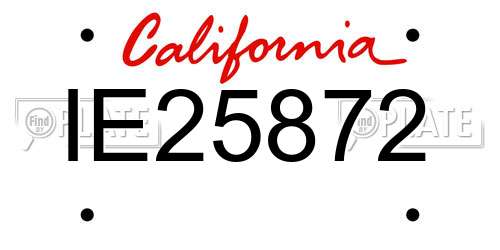 IE25872 California License Plate