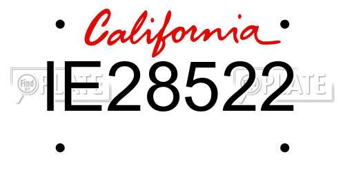 IE28522 California License Plate