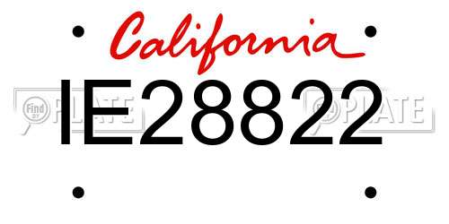 IE28822 California License Plate