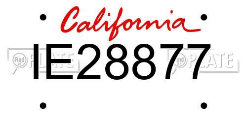 IE28877 California License Plate