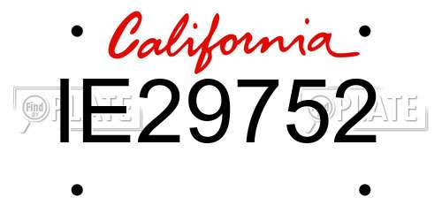 IE29752 California License Plate