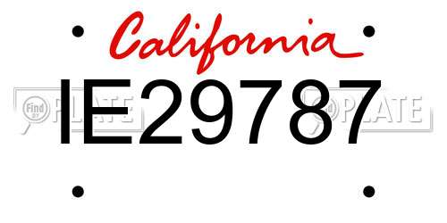 IE29787 California License Plate