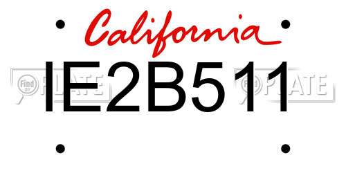 IE2B511 California License Plate