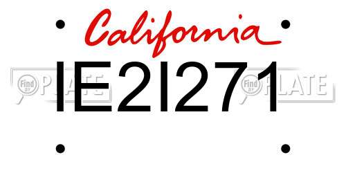 IE2I271 California License Plate