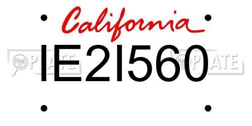 IE2I560 California License Plate