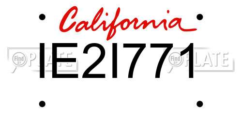 IE2I771 California License Plate