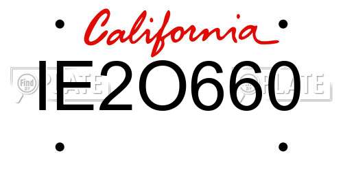 IE2O660 California License Plate