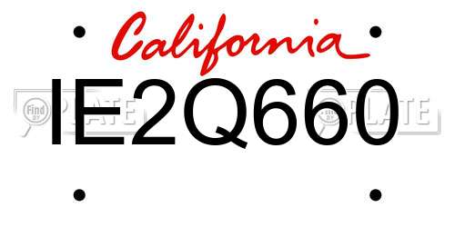 IE2Q660 California License Plate